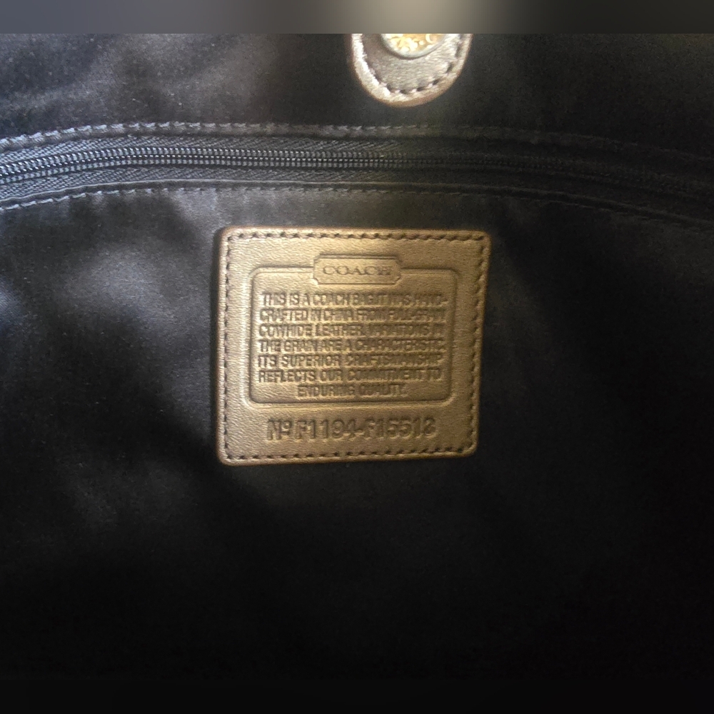 Coach Gold Leather Ashley Shoulder Bag - Picture 6 of 7